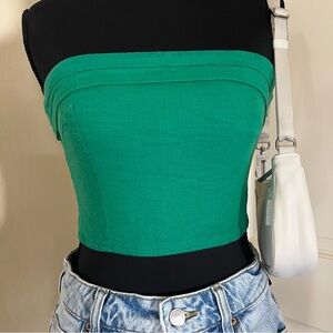 Hello Molly Emerald Strapless Crop Top